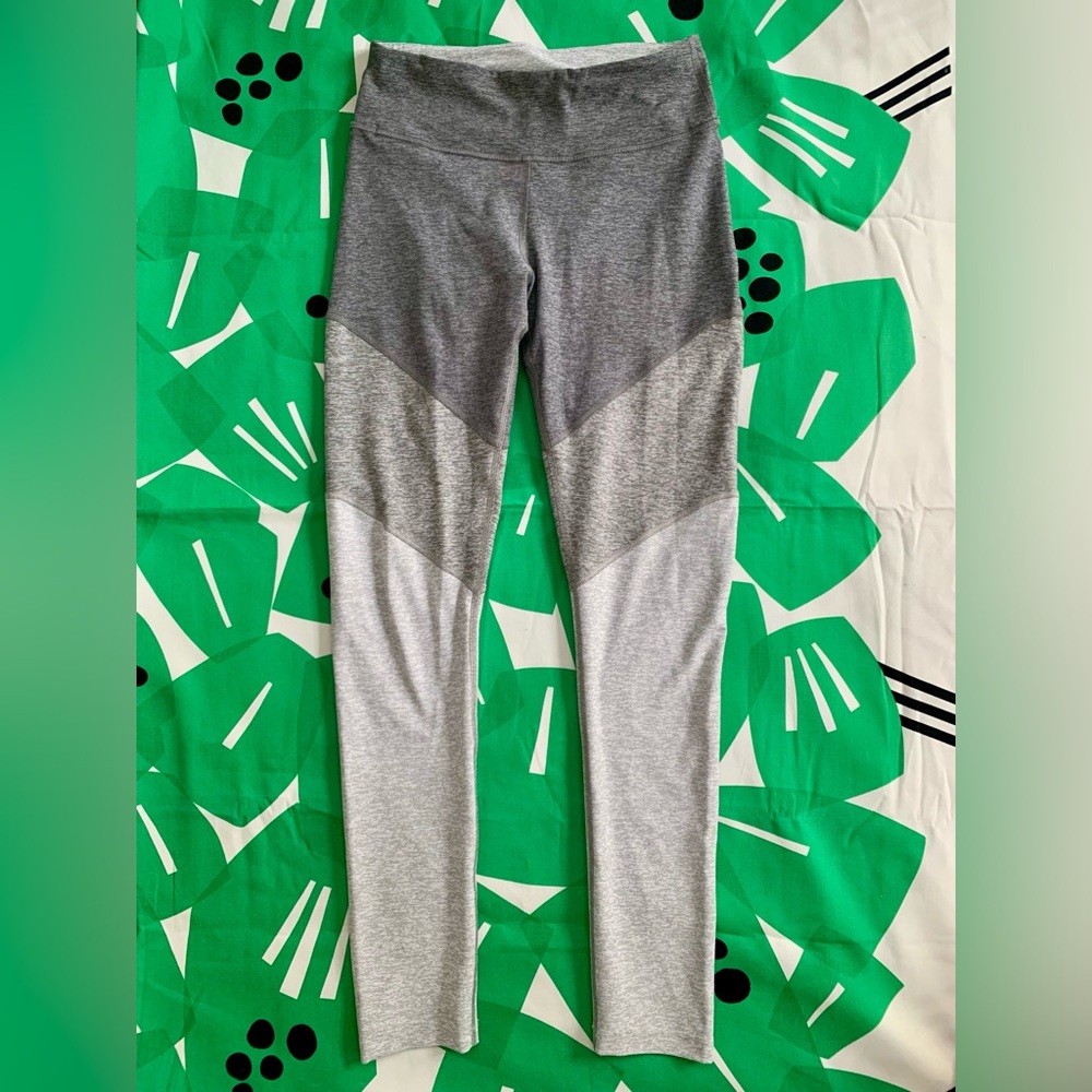 Outdoor Voices Gray Heathered Colorblock Gradient Leggings Full Length